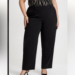 Laura Modern Fit Straight Leg Cargo Pants Black